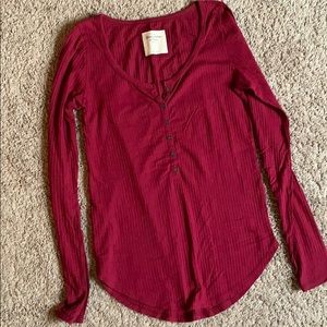 Rib Henley Long Sleeve Tee